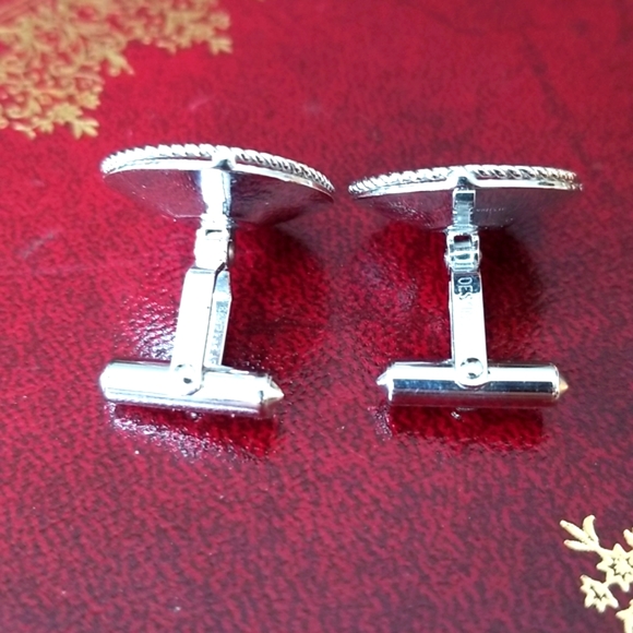VINTAGE RALPH DESTINO Sterling silver and hematite cufflinks. Signed.